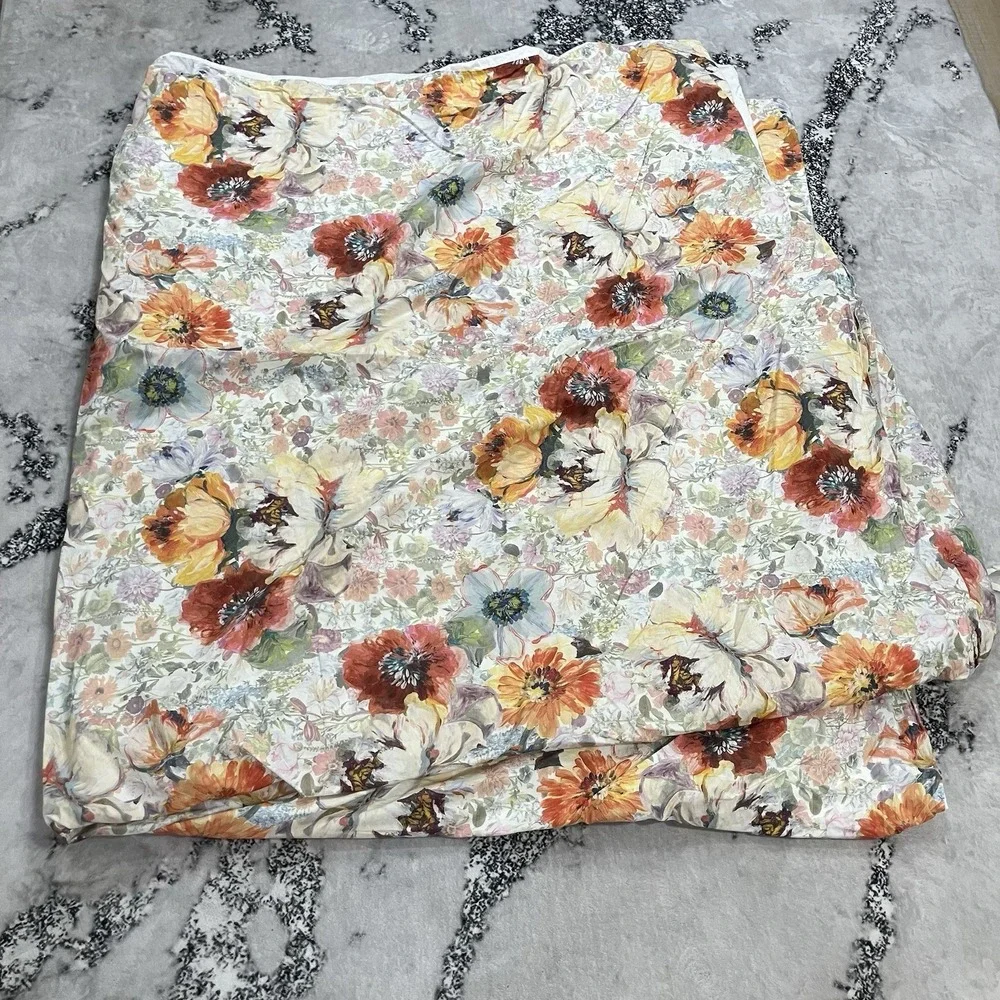 Pottery Barn Cotton Floral Duvet Cover Set King / California King 2 Pillow Shams